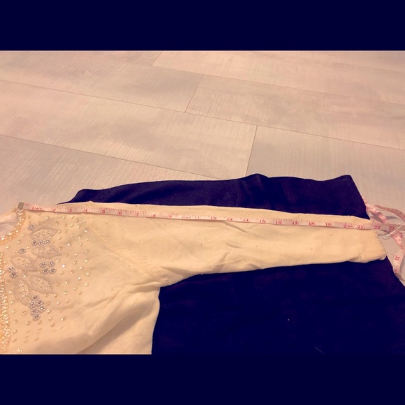 Vintage Cream/Beige Sequins Cardigan Sweater - Picture 12 of 14